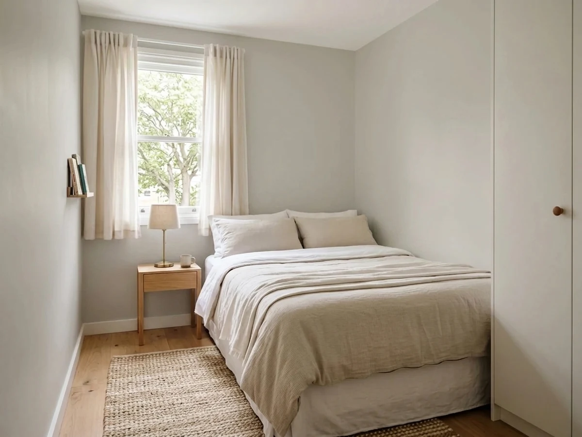 neutral small bedroom color idea — Repose Gray