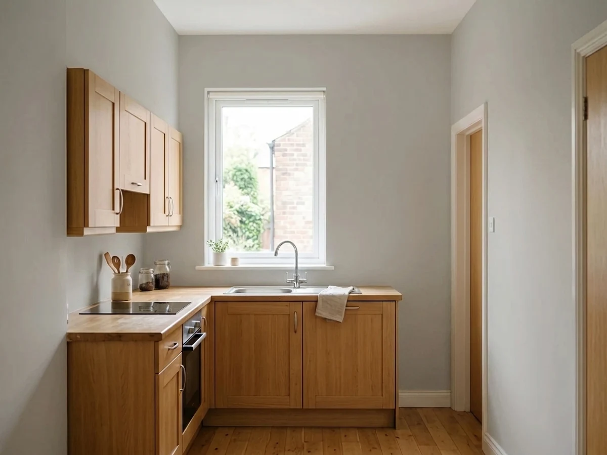 neutral small kitchen color idea — Repose Gray