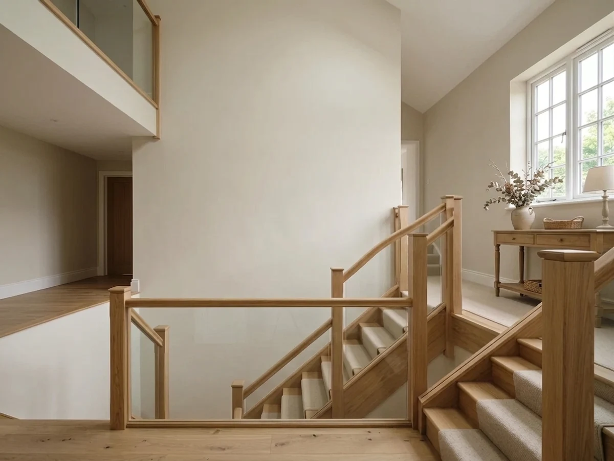 Benjamin Moore Balboa Mist in a stairway