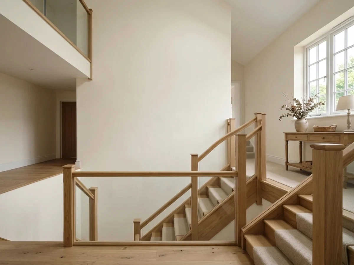 Benjamin Moore Ballet White in a stairway