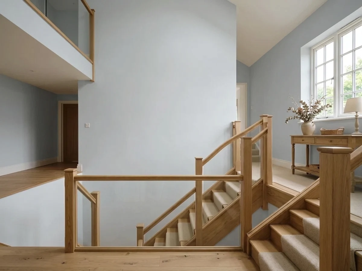 soft warm gray walls — trending gray staircase colors 2026