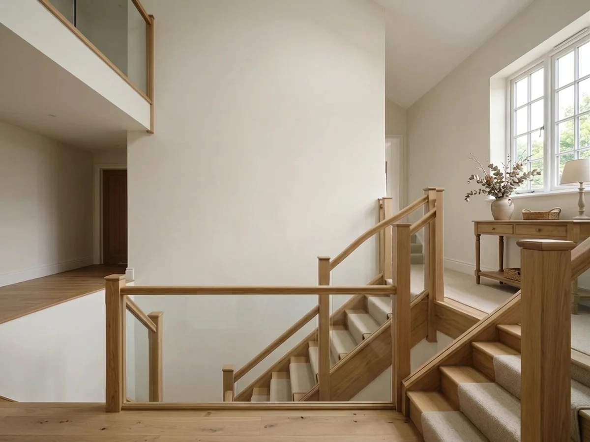 Benjamin Moore Pale Oak in a stairway