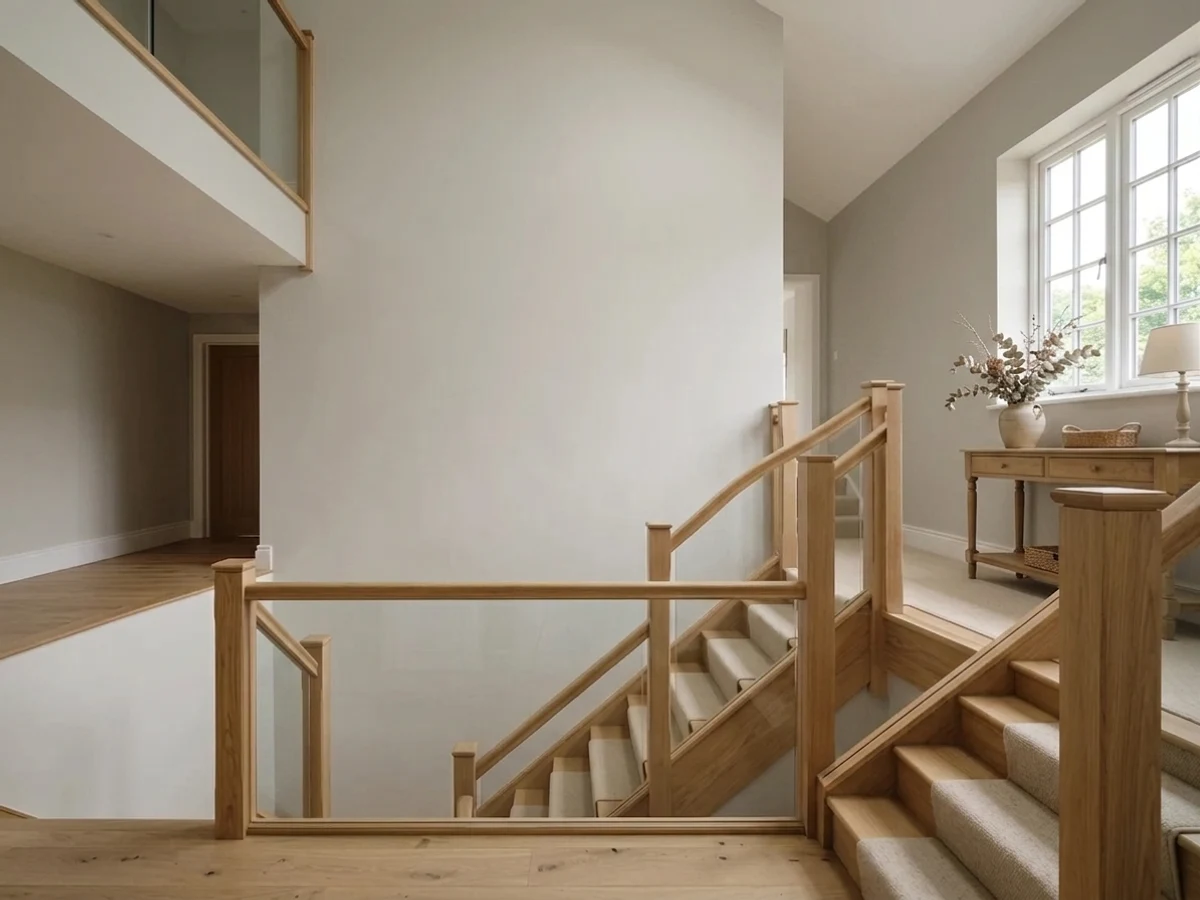 Sherwin-Williams Crushed Ice in a stairway