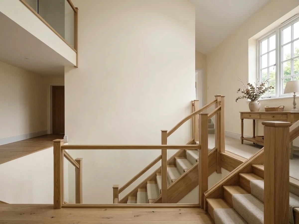 Sherwin-Williams Origami White in a stairway