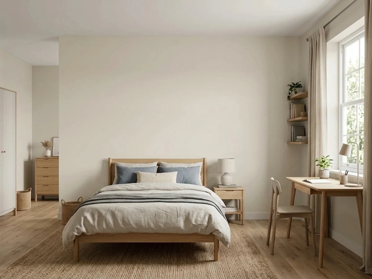Benjamin Moore Pale Oak in a teen room