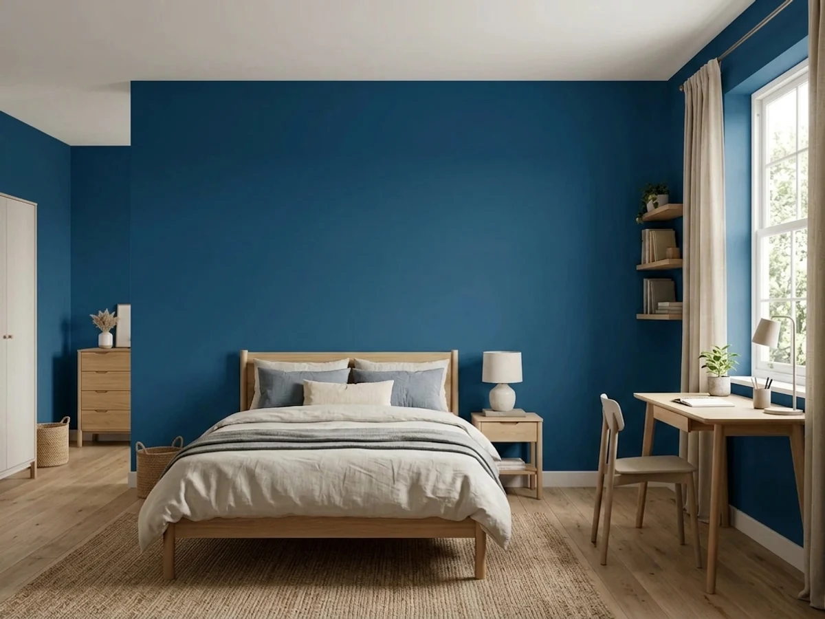 moody near-black blue — trending blue teen room colors 2026