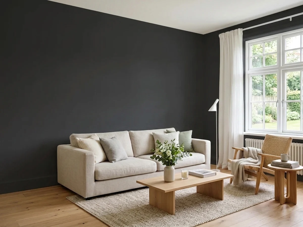 Room painted in Tricorn Black