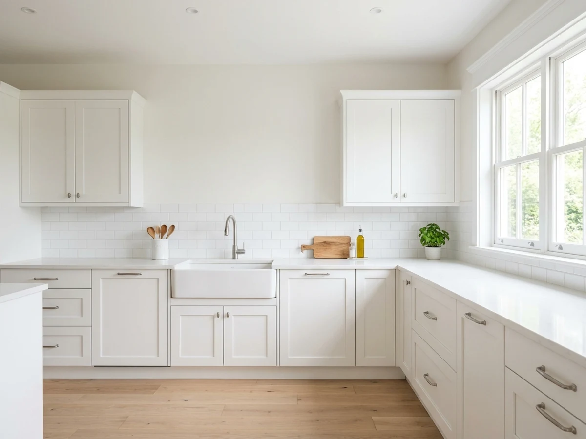 white kitchen before painting
