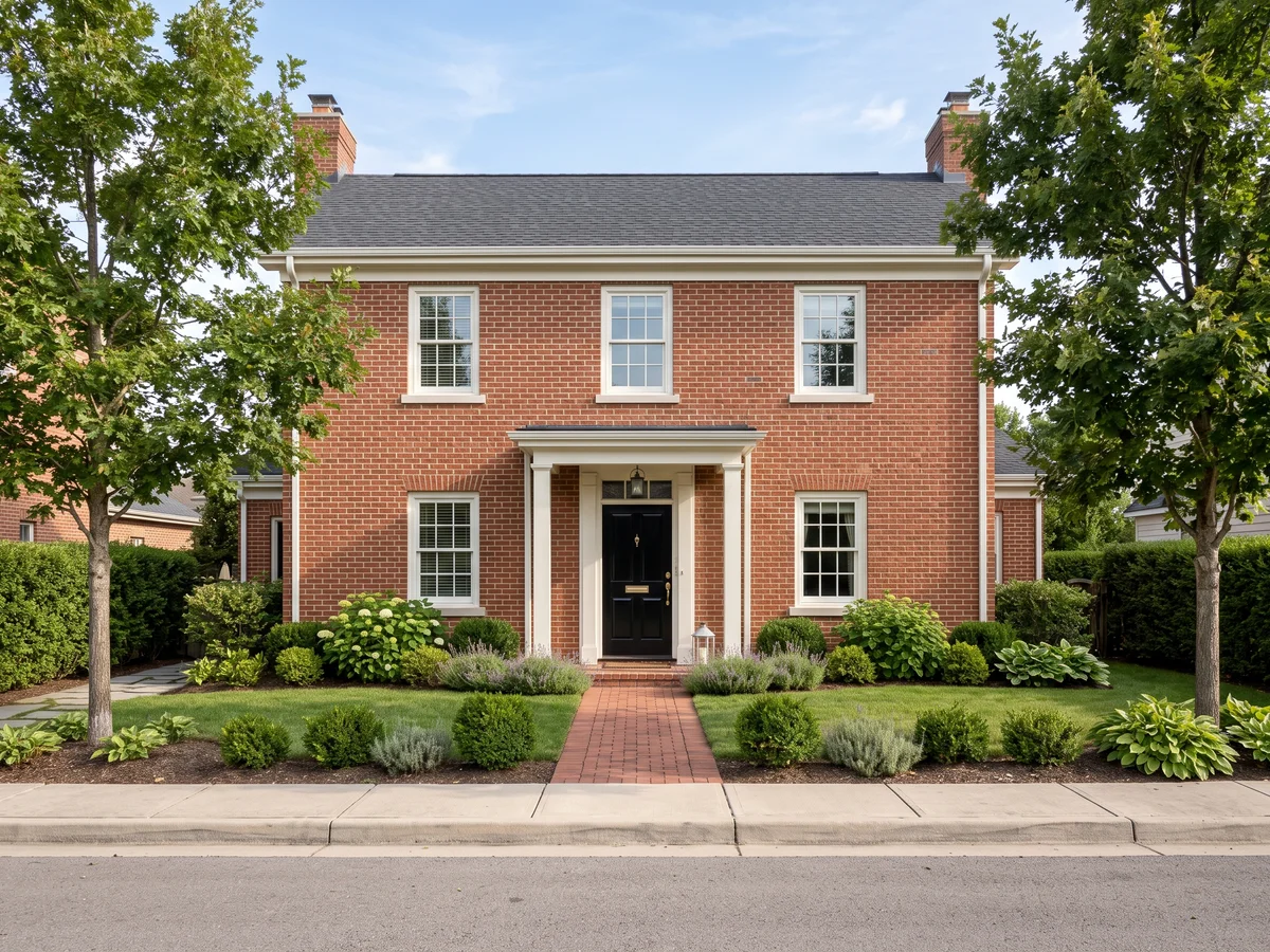 Brick Traditional house exterior painted in brick · limewash white
